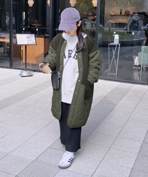 reca（レカ）の「ノーカラーボア×ひょうたんキルトコート（その他アウター・レディース・ブラック/カーキ/ベージュ/アイボリー/グレイッシュベージュ/ブラウン・M/L）」の11枚目の写真