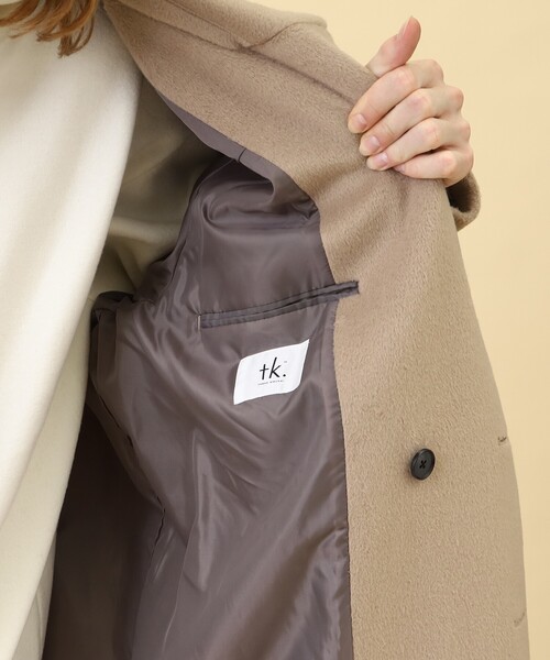 tk.TAKEO KIKUCHI(ティーケータケオキクチ)の「◆テックウールビーバービッグセミダブルコート(チェスターコート・メンズ・ブラック/ダークグリーン/マスタード/ブラウン系その他/ライトベージュ・01/02/03)」の9枚目の写真
