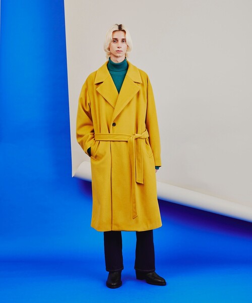 T*Z様 オーバーコート　シャツ　黄色　サイズ1 ウール100% 日本製 tk.TAKEO KIKUCHI（ティーケータケオキクチ）の「◇テックウール