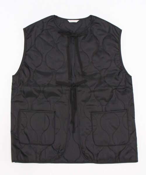 ehka sopo（エヘカソポ）の「キルティングベスト（ベスト・レディース・ブラック/カーキ/キナリ・ﾌﾘ-）」の2枚目の写真