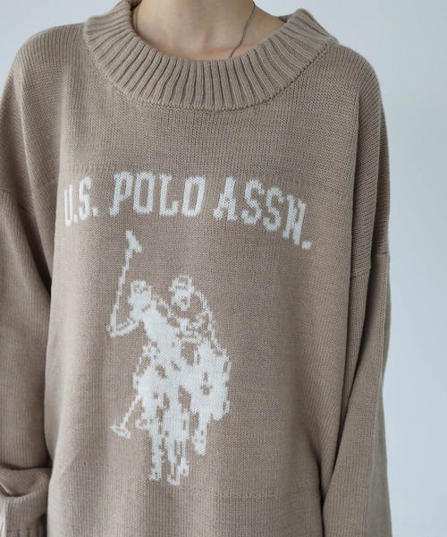 U.S. POLO ASSN.(ユーエスポロアッスン)の「U.S. POLO ASSN. / ユーエスポロアッスン 別注 コラボ オーバーサイズ ロゴ ジャガード クルーネックニット(ニット/セーター・メンズ・ネイビー/ベージュ/グリーン/ブラック・MEDIUM/LARGE)」の17枚目の写真