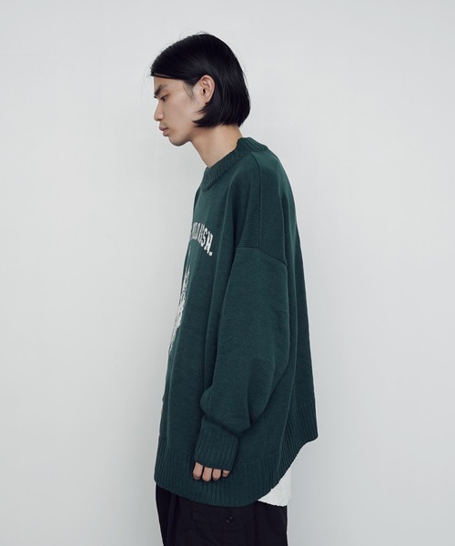 U.S. POLO ASSN.(ユーエスポロアッスン)の「U.S. POLO ASSN. / ユーエスポロアッスン 別注 コラボ オーバーサイズ ロゴ ジャガード クルーネックニット(ニット/セーター・メンズ・ネイビー/ベージュ/グリーン/ブラック・MEDIUM/LARGE)」の12枚目の写真