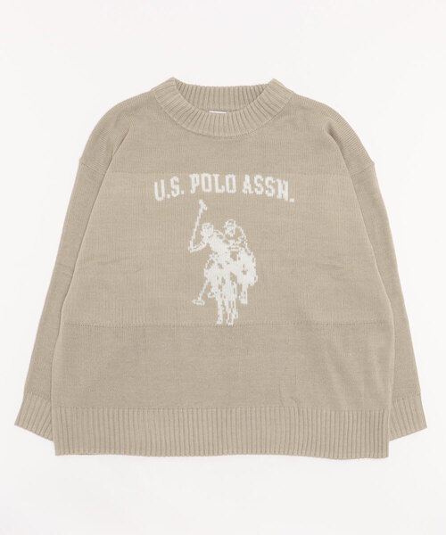 U.S. POLO ASSN.(ユーエスポロアッスン)の「U.S. POLO ASSN. / ユーエスポロアッスン 別注 コラボ オーバーサイズ ロゴ ジャガード クルーネックニット(ニット/セーター・メンズ・ネイビー/ベージュ/グリーン/ブラック・MEDIUM/LARGE)」の21枚目の写真