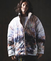 GLIMCLAP（グリムクラップ）の「mj8916-3M fake-down artistic-patterned fabric reversible jacket リバーシブルジャケット（ダウンジャケット/コート）」
