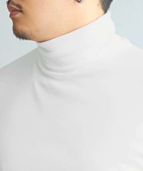 LUXSTYLE(ラグスタイル)の「スムースタートルネックロンT(Tシャツ/カットソー・メンズ・ホワイト/ブラック・M/L/XL)」の9枚目の写真