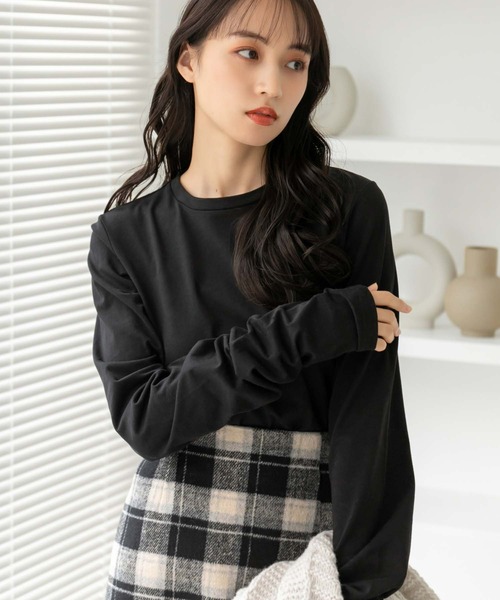 fifth（フィフス）の「フィンガーホールロンT（Tシャツ/カットソー・レディース・ホワイト×ブラック/ブラック/ホワイト・M）」の3枚目の写真