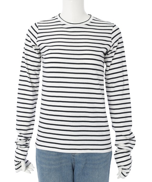 fifth（フィフス）の「フィンガーホールロンT（Tシャツ/カットソー・レディース・ホワイト×ブラック/ブラック/ホワイト・M）」の9枚目の写真