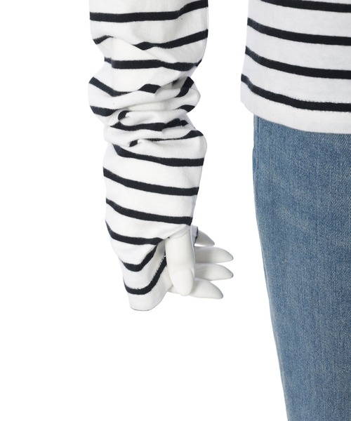 fifth（フィフス）の「フィンガーホールロンT（Tシャツ/カットソー・レディース・ホワイト×ブラック/ブラック/ホワイト・M）」の7枚目の写真