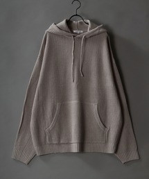 SITRY | wide silhouette Knit hoodie/ワイドシルエット ニット フーディー/パーカー(ニット/セーター)