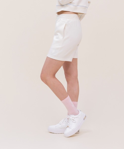le coq sportif（ルコックスポルティフ）の「【WEB限定カプセルコレクション】 ダンボールスウェット　ハーフパンツ ルコック レディース スポーツ（スウェットパンツ・レディース・ホワイト/ピンク/ブルー/ブラック・M(M)/L/XL/SS/S）」の6枚目の写真