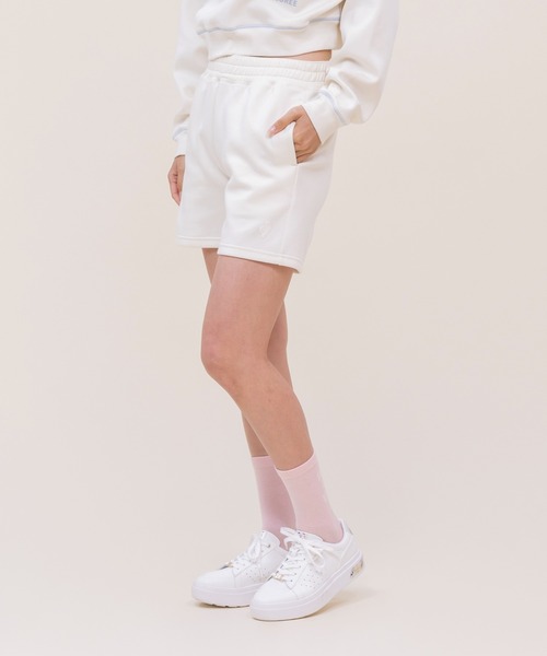 le coq sportif（ルコックスポルティフ）の「【WEB限定カプセルコレクション】 ダンボールスウェット　ハーフパンツ ルコック レディース スポーツ（スウェットパンツ・レディース・ホワイト/ピンク/ブルー/ブラック・M(M)/L/XL/SS/S）」の5枚目の写真