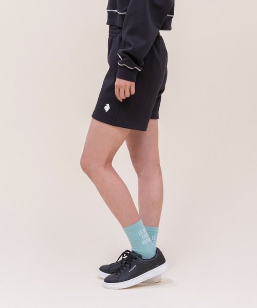 le coq sportif（ルコックスポルティフ）の「【WEB限定カプセルコレクション】 ダンボールスウェット　ハーフパンツ ルコック レディース スポーツ（スウェットパンツ・レディース・ホワイト/ピンク/ブルー/ブラック・M(M)/L/XL/SS/S）」の8枚目の写真
