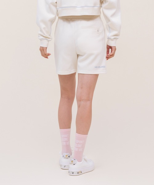 le coq sportif（ルコックスポルティフ）の「【WEB限定カプセルコレクション】 ダンボールスウェット　ハーフパンツ ルコック レディース スポーツ（スウェットパンツ・レディース・ホワイト/ピンク/ブルー/ブラック・M(M)/L/XL/SS/S）」の7枚目の写真