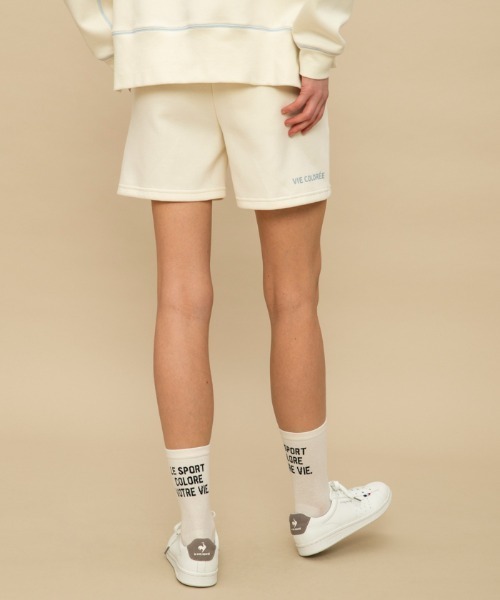 le coq sportif（ルコックスポルティフ）の「【WEB限定カプセルコレクション】 ダンボールスウェット　ハーフパンツ ルコック レディース スポーツ（スウェットパンツ・レディース・ホワイト/ピンク/ブルー/ブラック・M(M)/L/XL/SS/S）」の21枚目の写真