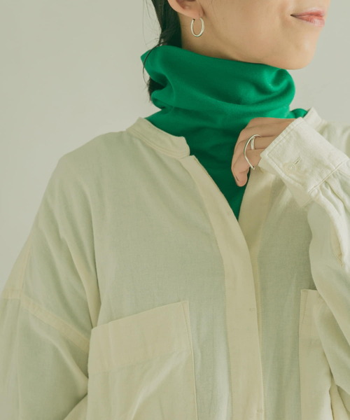 FORK&SPOON（フォークアンドスプーン）の「『UR TECH』FORK&SPOON　裏起毛タートルプルオーバー（Tシャツ/カットソー・レディース・ブラック/グリーン/オフホワイト・1）」の6枚目の写真