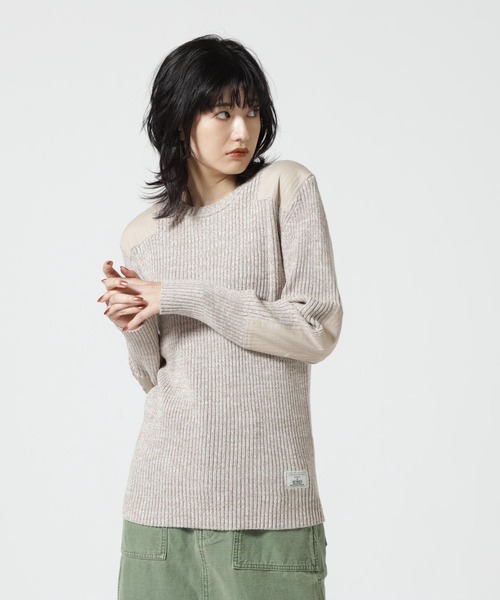 AVIREX(アヴィレックス)の「GUNPATCH MILITARY COMMAND KNIT/ ガンパッチミリタリーコマンドニット(ニット/セーター・レディース・ホワイト系2/オリーブ系/グレー・M/S)」の18枚目の写真
