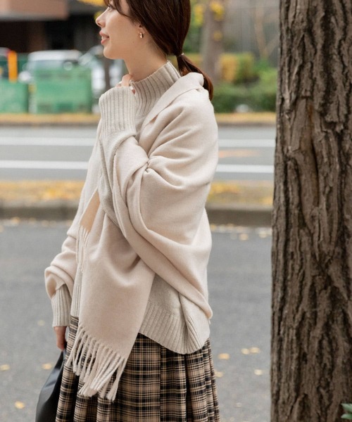 URBAN RESEARCH DOORS（アーバンリサーチドアーズ）の「なめらかプレーンストール（マフラー・レディース・ブラウン/オートミール/グレー/ブルー・-）」の7枚目の写真