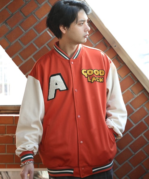 ８(eight)（エイト）の「サガラ刺繍ワッペンスタジャン（スタジャン・メンズ・グリーン/オレンジ/パープル/ブルー/ブラック・MEDIUM/LARGE）」の5枚目の写真