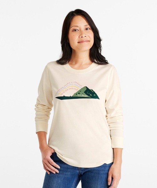 L.L.Bean(エルエルビーン)の「ウォッシュ・コットン・ティ、長袖 グラフィック 米国フィット・レギュラー(Tシャツ/カットソー・レディース・アイボリー/モーブ系・X-SMALL/SMALL/MEDIUM/LARGE)」の6枚目の写真