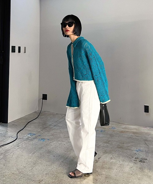 PAGEBOY（ページボーイ）の「クラシックストレートジーンズ（デニムパンツ・レディース・インディゴブルー/オフホワイト/ブルー・24inch/25inch/26inch/27inch）」の13枚目の写真