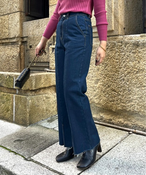 prose verse（プロズヴェール）の「【M・Lサイズ展開】フロントスリットデニムパンツ（デニムパンツ・レディース・ブルー/ネイビー・MEDIUM/LARGE）」の20枚目の写真