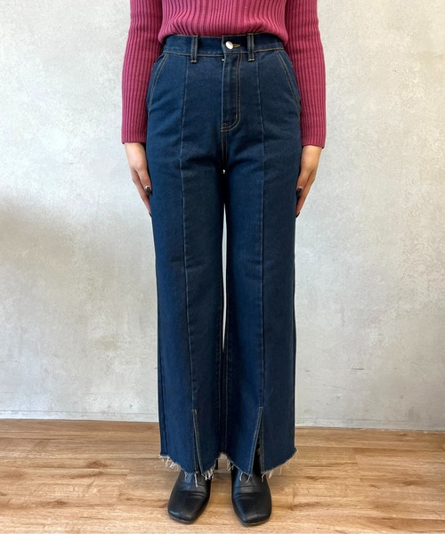 prose verse（プロズヴェール）の「【M・Lサイズ展開】フロントスリットデニムパンツ（デニムパンツ・レディース・ブルー/ネイビー・MEDIUM/LARGE）」の21枚目の写真