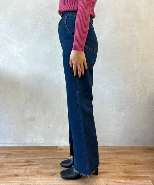 prose verse（プロズヴェール）の「【M・Lサイズ展開】フロントスリットデニムパンツ（デニムパンツ・レディース・ブルー/ネイビー・MEDIUM/LARGE）」の12枚目の写真