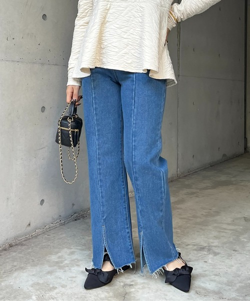 prose verse（プロズヴェール）の「【M・Lサイズ展開】フロントスリットデニムパンツ（デニムパンツ・レディース・ブルー/ネイビー・MEDIUM/LARGE）」の13枚目の写真