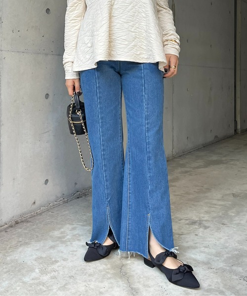 prose verse（プロズヴェール）の「【M・Lサイズ展開】フロントスリットデニムパンツ（デニムパンツ・レディース・ブルー/ネイビー・MEDIUM/LARGE）」の19枚目の写真