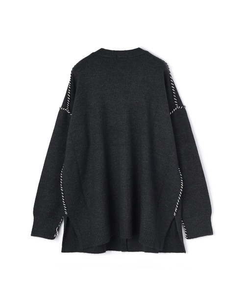 marjour（マージュール）の「STITCH KNIT CARDIGAN（カーディガン/ボレロ・レディース・ベージュ/チャコールグレー・M）」の13枚目の写真