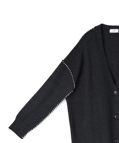 marjour（マージュール）の「STITCH KNIT CARDIGAN（カーディガン/ボレロ・レディース・ベージュ/チャコールグレー・M）」の15枚目の写真