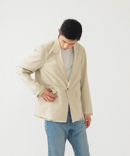 BEAMS(ビームス)の「BEAMS / ボクシー 1B ジャケット(テーラードジャケット・メンズ・ブラック/ベージュ・S/M/L/XL)」の5枚目の写真