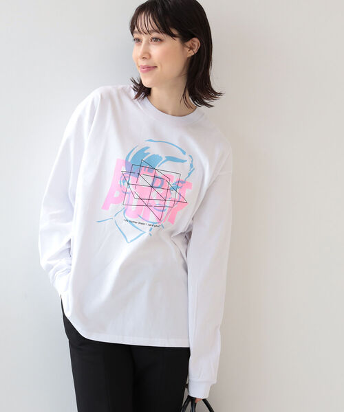Ray BEAMS(レイビームス)の「Dunno / Post Punk ロングスリーブ Tシャツ(Tシャツ/カットソー・レディース・ホワイト/グレー・SMALL)」の2枚目の写真