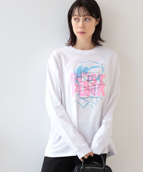 Ray BEAMS(レイビームス)の「Dunno / Post Punk ロングスリーブ Tシャツ(Tシャツ/カットソー・レディース・ホワイト/グレー・SMALL)」の5枚目の写真