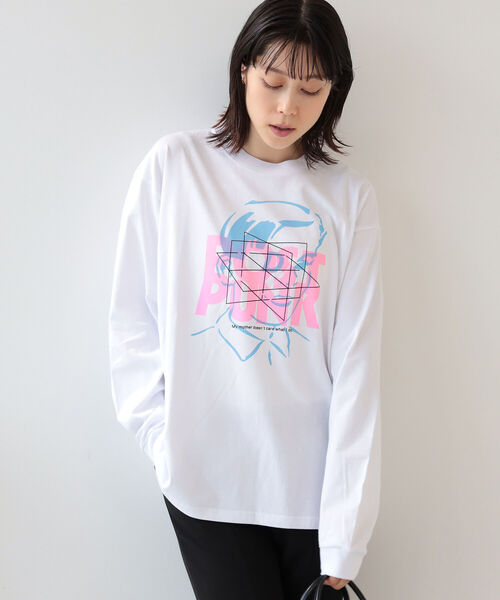 Ray BEAMS(レイビームス)の「Dunno / Post Punk ロングスリーブ Tシャツ(Tシャツ/カットソー・レディース・ホワイト/グレー・SMALL)」の3枚目の写真