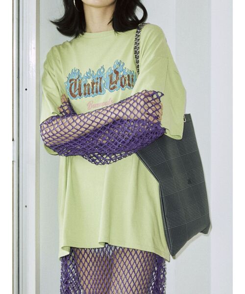 jouetie（ジュエティ）の「オーバーメッシュロングトップス（ワンピース・レディース・オフホワイト/ブラック/グリーン/パープル・MEDIUM）」の11枚目の写真