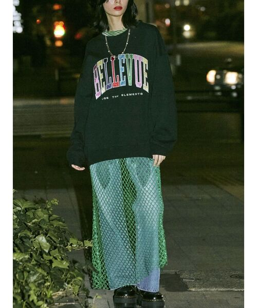 jouetie（ジュエティ）の「オーバーメッシュロングトップス（ワンピース・レディース・オフホワイト/ブラック/グリーン/パープル・MEDIUM）」の18枚目の写真