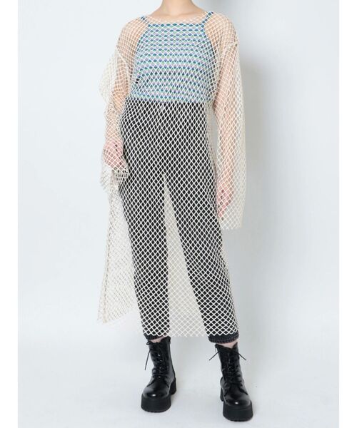 jouetie（ジュエティ）の「オーバーメッシュロングトップス（ワンピース・レディース・オフホワイト/ブラック/グリーン/パープル・MEDIUM）」の10枚目の写真