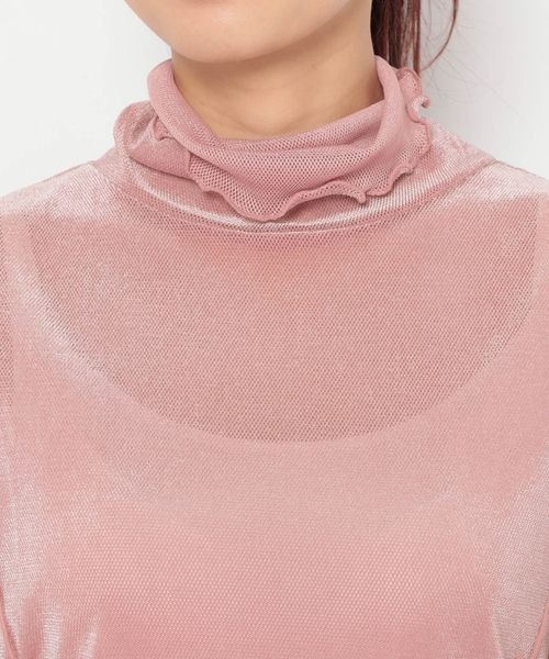 mysty woman(ミスティウーマン)の「ベロアハイネックプルオーバー 183866(Tシャツ/カットソー・レディース・ホワイト/ブラック/グレー/ピンク・FREE)」の14枚目の写真