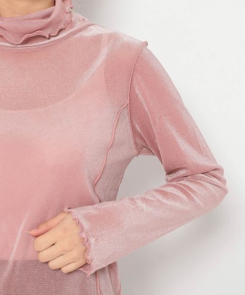mysty woman(ミスティウーマン)の「ベロアハイネックプルオーバー 183866(Tシャツ/カットソー・レディース・ホワイト/ブラック/グレー/ピンク・FREE)」の15枚目の写真