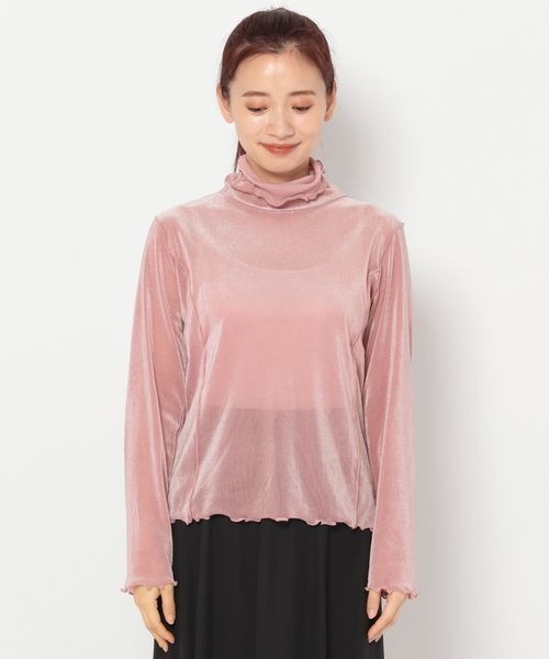 mysty woman(ミスティウーマン)の「ベロアハイネックプルオーバー 183866(Tシャツ/カットソー・レディース・ホワイト/ブラック/グレー/ピンク・FREE)」の10枚目の写真
