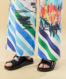 DES PRES デプレ　グラフィカルプリントウエストギャザーパンツ　３４サイズ DES PRES（デ・プレ）の「クレヨンシェイクプリント ウエスト
