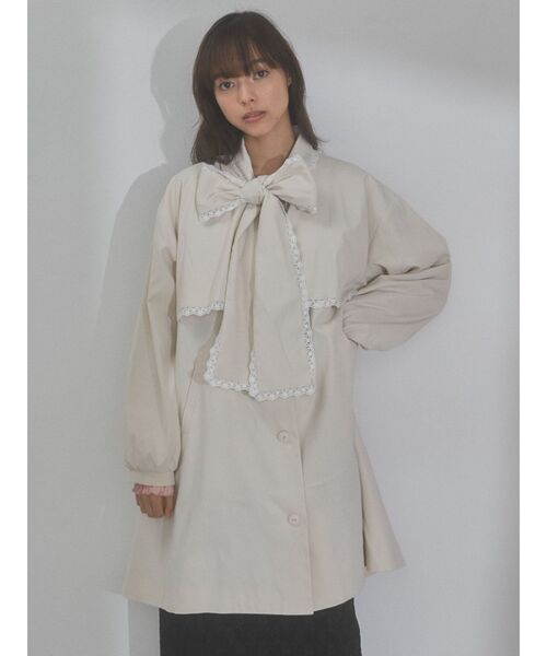 merry jenny（メリージェニー）の「タイリボントレンチ（トレンチコート・レディース・ピンク/アイボリー・FREE）」の15枚目の写真