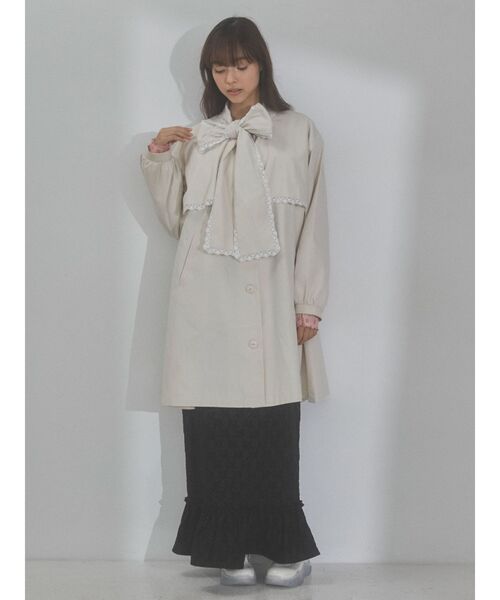 merry jenny（メリージェニー）の「タイリボントレンチ（トレンチコート・レディース・ピンク/アイボリー・FREE）」の19枚目の写真