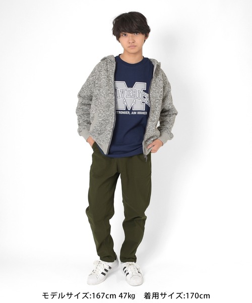 GLAZOS（グラソス）の「[テーパード]裏起毛・アクティブパンツ（その他パンツ・キッズ・カーキ/ブラック/ブラウン・160cm/170cm/150cm/140cm）」の9枚目の写真