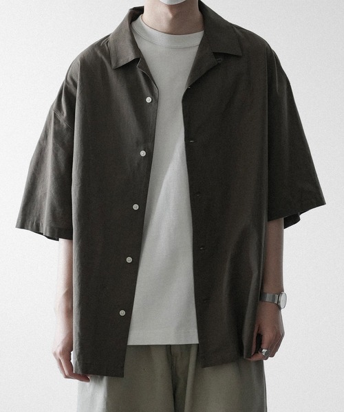 kohページ① RUUBON】linen open collar shirt / リネン オープンカラーシャツ