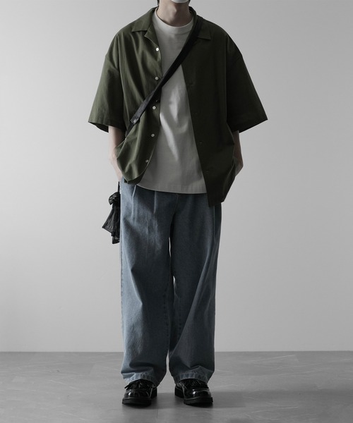 RUUBON】linen open collar shirt / リネン オープンカラー
