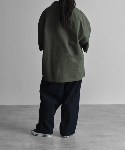 RUUBON（ルーボン）の「【RUUBON】linen open collar shirt / リネン オープンカラーシャツ（シャツ/ブラウス・メンズ・ネイビー/カーキ/ナチュラル/ブラウン/ベージュ・S/M/L）」の12枚目の写真