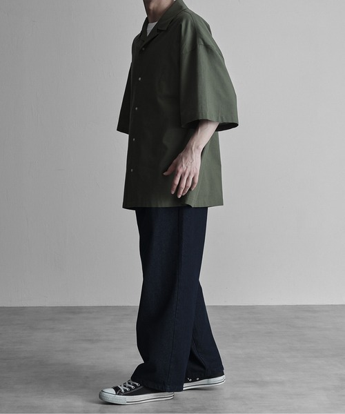 RUUBON（ルーボン）の「【RUUBON】linen open collar shirt / リネン オープンカラーシャツ（シャツ/ブラウス・メンズ・ネイビー/カーキ/ナチュラル/ブラウン/ベージュ・S/M/L）」の13枚目の写真