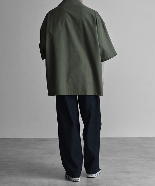 RUUBON（ルーボン）の「【RUUBON】linen open collar shirt / リネン オープンカラーシャツ（シャツ/ブラウス・メンズ・ネイビー/カーキ/ナチュラル/ブラウン/ベージュ・S/M/L）」の16枚目の写真